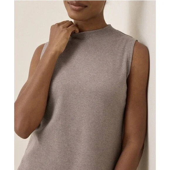 売れ筋商品|||パクト カットソー トップス レディース Women's Organic Cotton Airplane Mock Neck Shell Deep taupe heather Pact | Tops | Pact Airplane Mock Neck Shell Organic Cotton